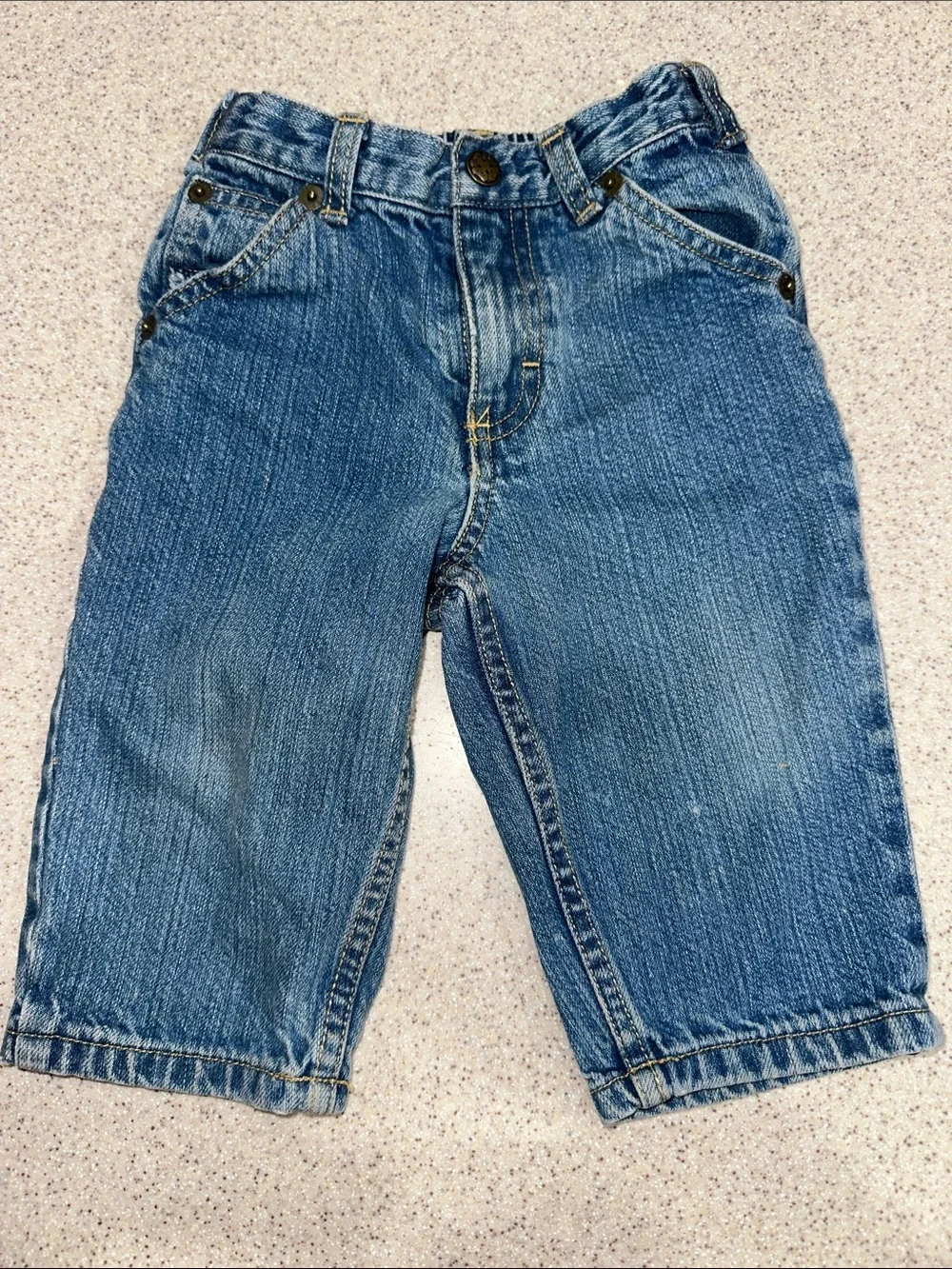 OshKosh B’gosh Toddler Boy Blue Jeans Full Elastic Waist Denim Pants Size 12 mo